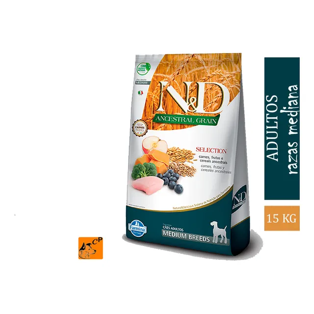 Racion N&d Ancestral Grain Perro Adulto Mediano De 15 Kg