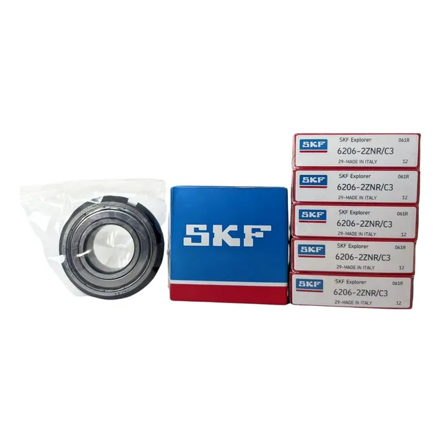 Rodamiento Sello De Metal 6206-znr-c3 Marca Skf