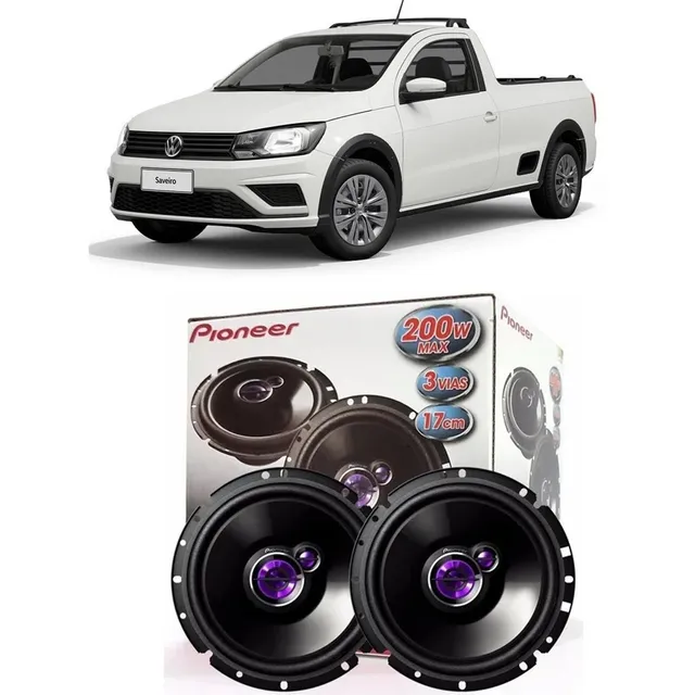 Kit 2 Alto Falante Pioneer Vw Saveiro Robust 6 Pol 100w Rms