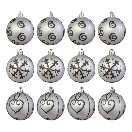 Adornos Navideños Set Bolas De Navidad 6cm X12 Tubo Fiestas