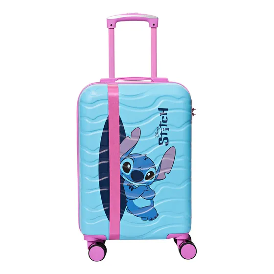Mala De Viagem Infantil Meninas Stitch Com Rodas Azul Luxcel