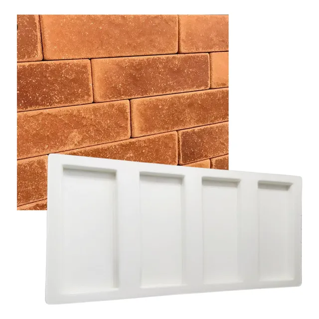 Forma 3d Gesso Tijolinho Liso 25x8 Abs 2mm Molde Cimento/ges