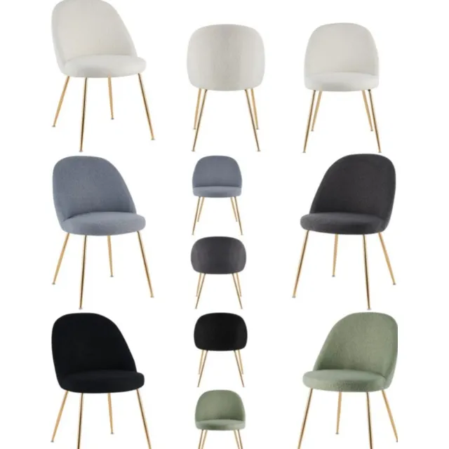 Silla De Comedor Belisa Tapizada Patas De Metal