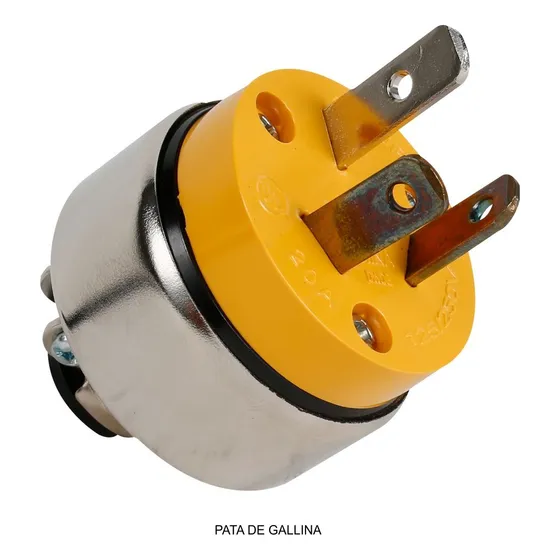 Enchufe 220v Macho Metal Tipo Pata De Gallina
