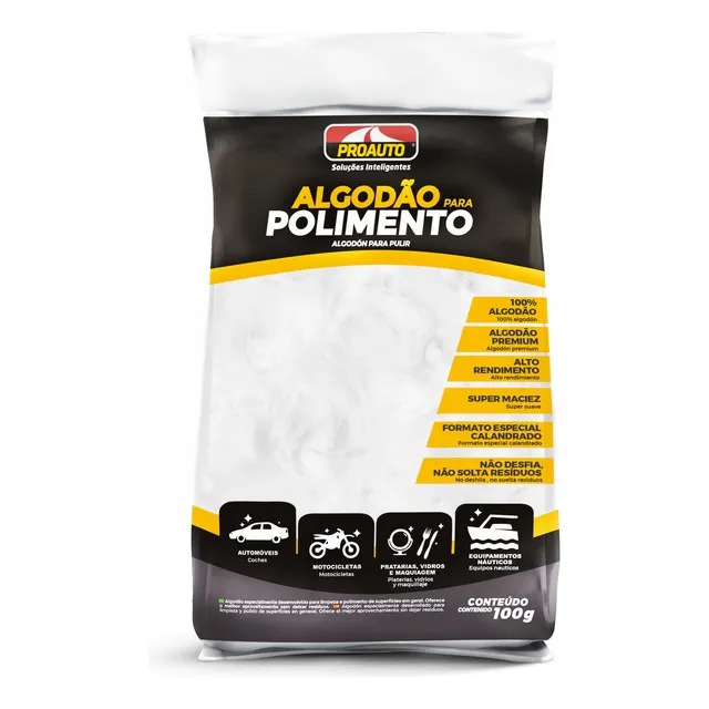 Algodão Premium Polimento Automotivo Encerar Proauto 100g