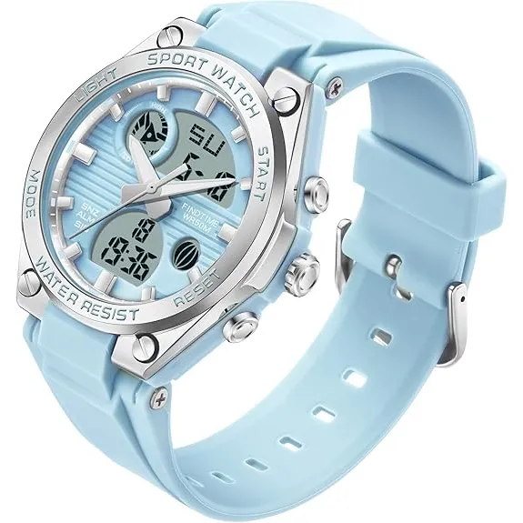 Reloj De Pulsera Digital Y Agujas, Metal Y Silicona Findtime