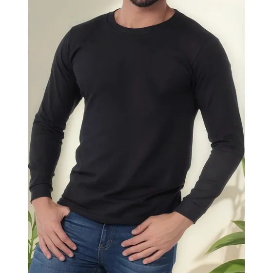 Playera Manga Larga Hombre Moda Cómoda Fresca 100% Algodón