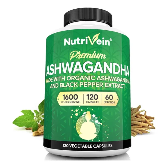 Suplemento Nutrivein Cápsulas Orgánicas Ashwagandha 1600 Mg