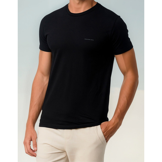 Camiseta Calvin Klein Masculina Light New Logo Preta