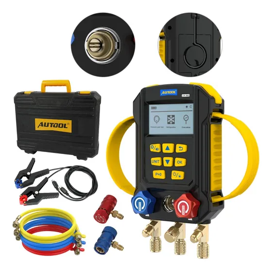 Manómetro Digital Para Carga De Refrigerante Y Comprobación De Presión 95 Bases De Datos Prueba De Fugas De Vacío Y Temperatura Hvac Autool Lm160
