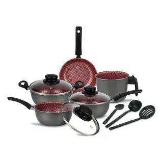 Conjunto Panelas Prime Antiaderente 8 Peças Tampa De Vidro Conjunto Panelas Prime Antiaderente 8 Peças Tampa De Vidro