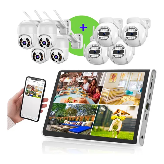 Sistema De Cctv Sem Fio Kit 8 Câmeras Wifi App Icsee + Xmeye