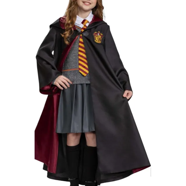 Disfraz Hermione Saga Harry  Potter Túnica + Bordados Griffi Negro 10 Años