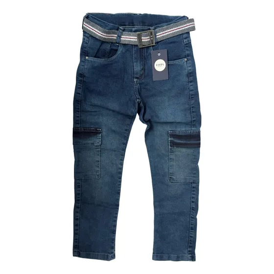 Calça Cargo Bege Cordão Jogger Masculino Juvenil Menino
