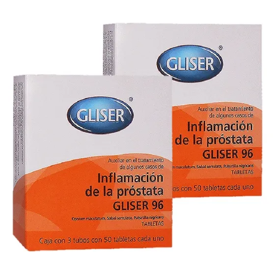 Gliser 96 Reduce Inflamacion De Prostata, Homeopatico 2pzas