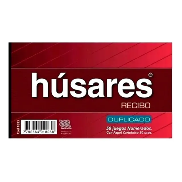 Talonario Húsares Recibo General Duplicado 50 H 1825
