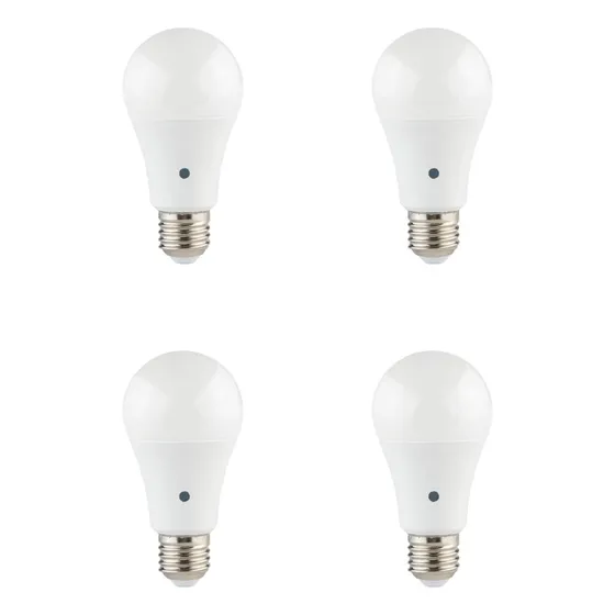 4 Focos Led Con Fotocelda Estevez 9w Luz Fría / Cálida E26