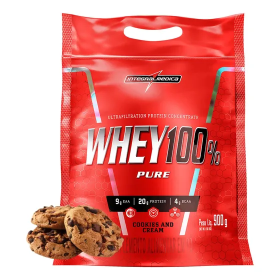 Whey Protein 100% Pure Integral Médica 907gr Refil Original