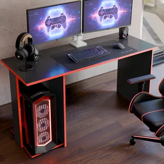 Escrivaninha Mesa Gamer Computador Notebook Estudo Trabalho Cor Vermelho Valorant Rofemar Moveis Escrivaninha Mesa Gamer Computador Notebook Estudo Trabalho Cor Vermelho Valorant Rofemar Moveis