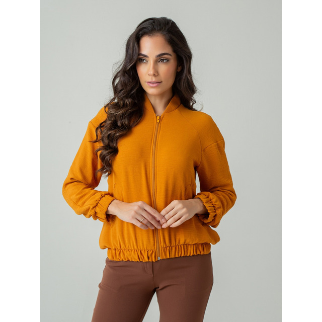 Casaco Bomber Em Crepe Heavy Flow Moderno Feminino Tendência Casaco Bomber Em Crepe Heavy Flow Moderno Feminino Tendência