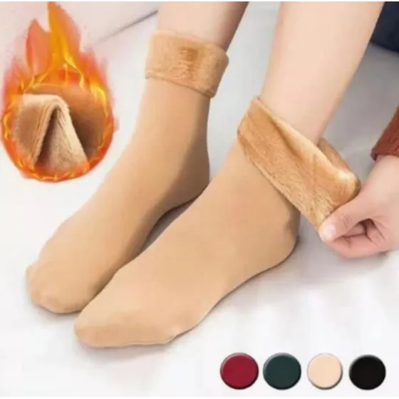 Kit X3u Medias Térmicas Para El Invierno Forradas Con Piel. 