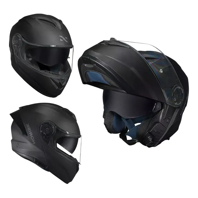 Capacete Norisk Force Il Nardo Articulado Matte Black Fosco