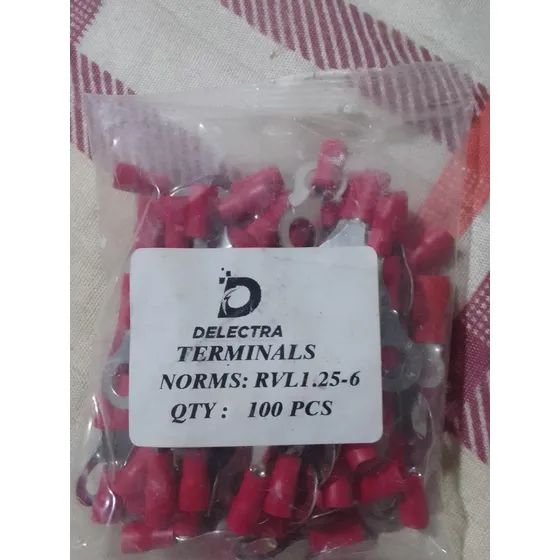 Terminal Rojo Hueco 1/4 ( 100 Piezas)