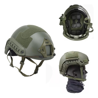 Casco Antibalas Kevlar Nivel 3a Verde Militar Botón Ajuste Casco Antibalas Kevlar Nivel 3a Verde Militar Botón Ajuste