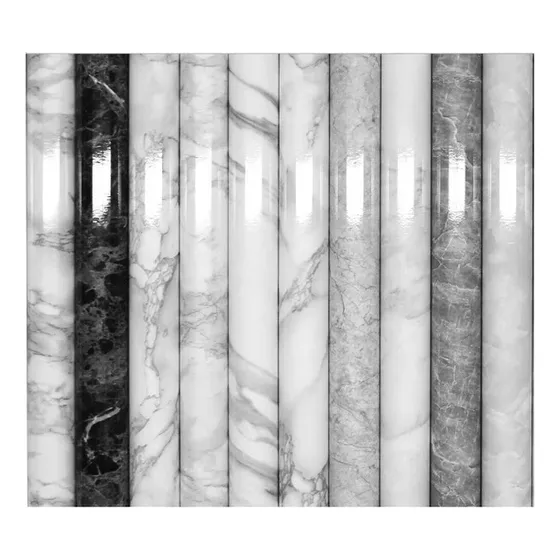 Papel Tapiz Blanco Gris Marmol Adhesivo 