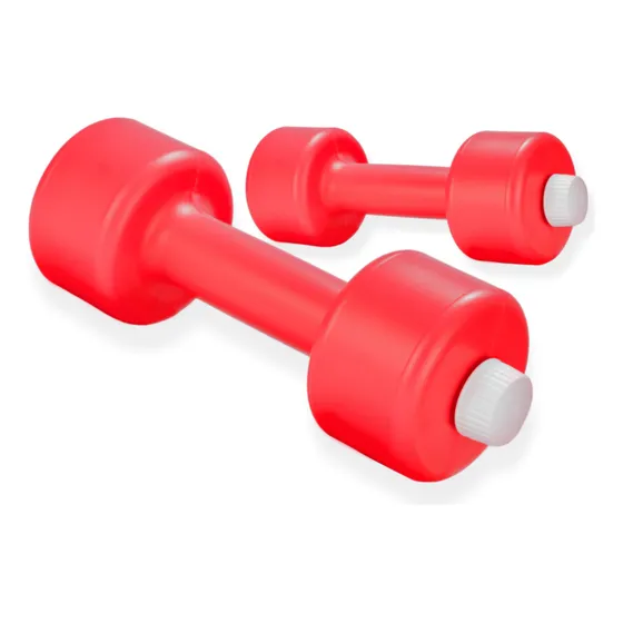 Par De Mancuernas De Pvc Recargable 1/2 Hasta 2 Kg