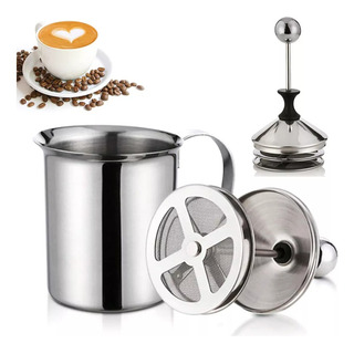 Espumador De Leche Manual De Acero Inoxidable400ml Para Café Espumador De Leche Manual De Acero Inoxidable400ml Para Café