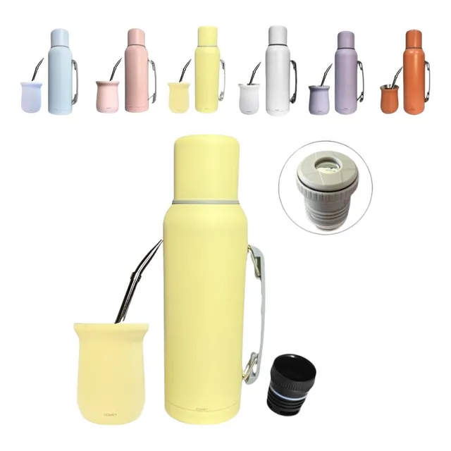 Termo Oferta Combo 1 Litro Con Asa Mate Bombilla