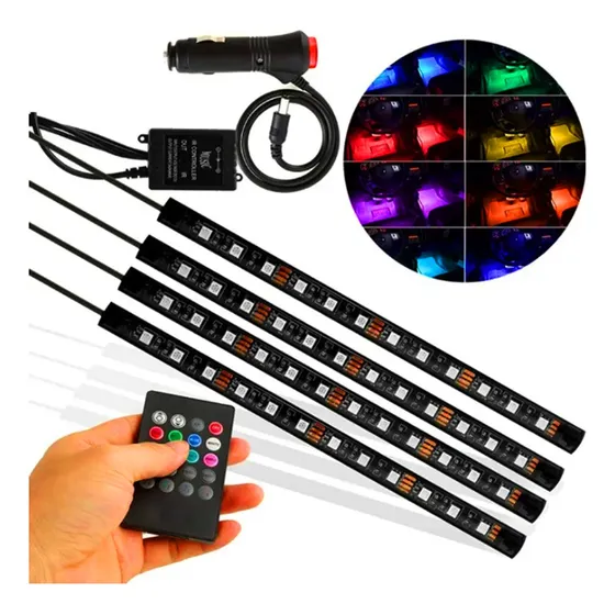 Luz Led Rgb Tunning Para Interior De Auto Con Control