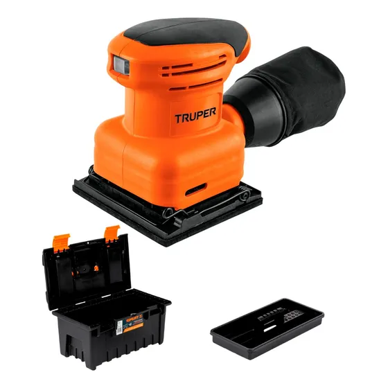 Lijadora Orbital 1/4 200w Lior-1/4a2-2 + Caja 19 Truper Color Naranja Frecuencia 50 / 60 Hz