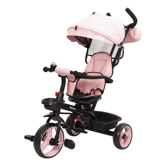 Triciclo Infantil Rainbow Linux Plus Con Manija Direccional Color Rosa