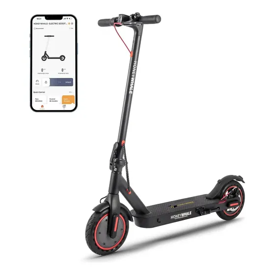 Scooter Eléctrico Patín E9 Pro 32 Km/h 350w Honey Whale Color Negro