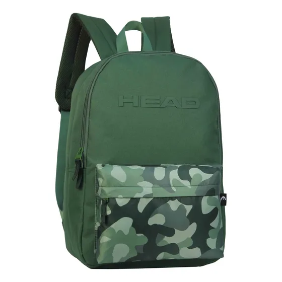 Mochila Head Urbana Reforzada Negro Verde Azul Deportiva Color Verde Musgo Diseño De La Tela Lisa