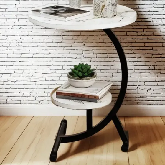 Mesa De Centro Circular Para El Hogar, Adecuada Para Sala