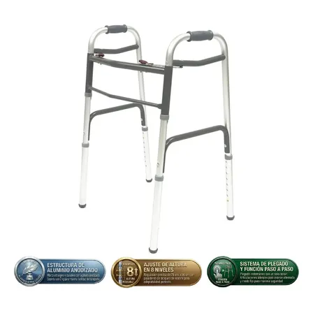 Andador Ortopedico Plegable Reforzado De Aluminio Jl915l Color Gris