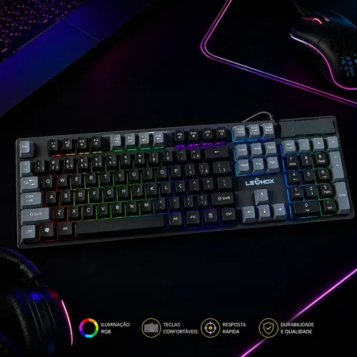 Indicador Óptico E Teclado Rgb De Membrana K68 Gaming