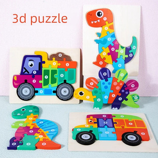 Rompecabezas 3d De Madera T-rex Para Niños Rompecabezas 3d De Madera T-rex Para Niños