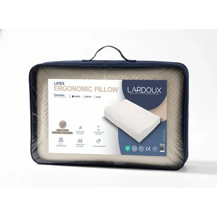 Travesseiro Látex Ortopédico Lardoux (60x40x10/12) Ergonomic Branco