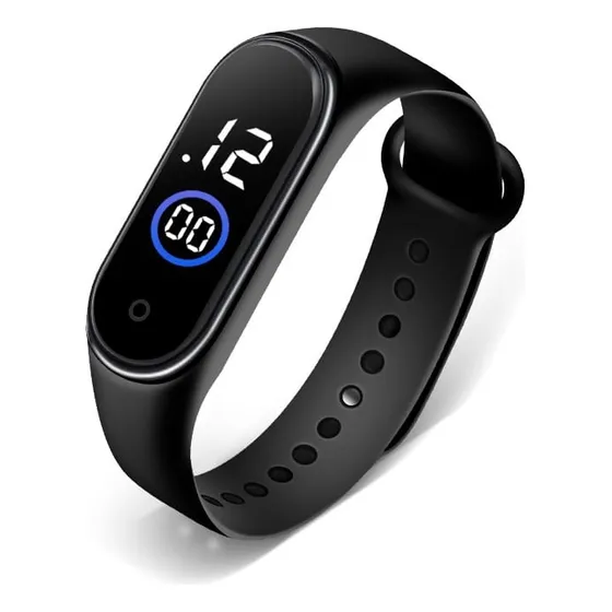 Kit 10 Relogio Bracelete Pulseira Digital Led M6/m8 Correia Preto Bisel Preto Fundo Preto