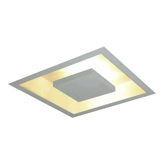 Plafon De Embutir No Teto Luz Indireta 50x50 Aluminio Branco