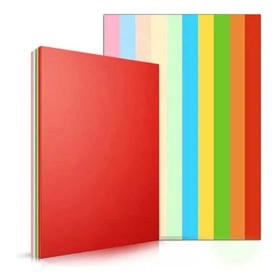 100 Hojas De Colores Resma Papel Carta A4 Impresión Escolar