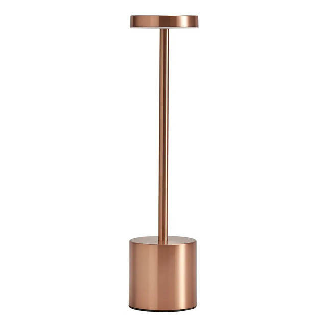 Luminária Mesa Abajur Led Dimerizável Sem Fio Recarregável Ouro Rosa 5v