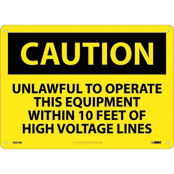 Precaucion Ilegal Operar Este Equipo Dentro 10 Pie Linea X