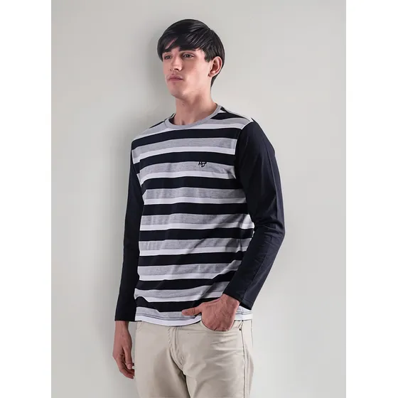 Remera Howard Manga Larga Rayada Hombre
