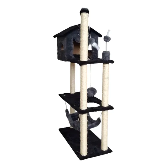 Casa Para Gatos Arranhador Torre Plataformas Com Brinquedos