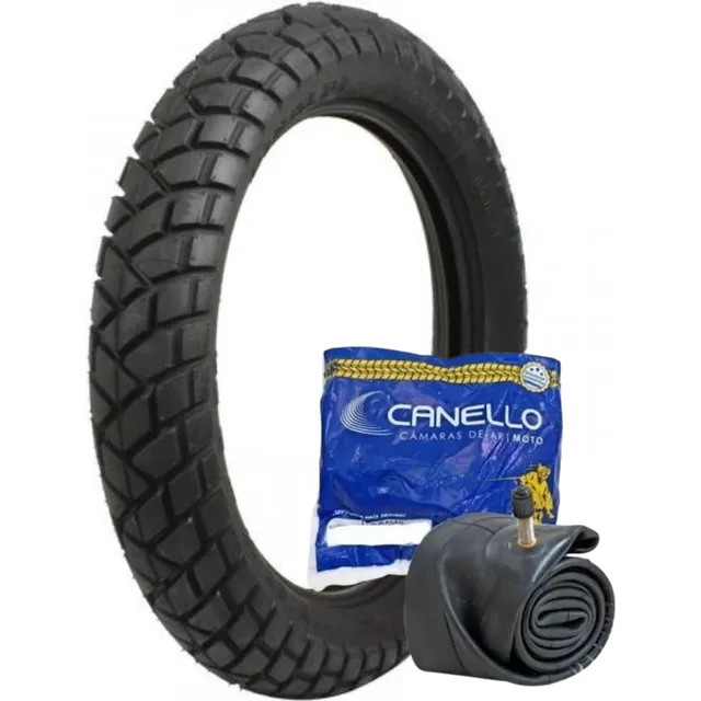 Pneu E Câmara Traseiro Moto Bros 110/90-17  R34 Rinaldi